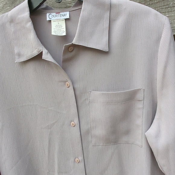 Courtenay Vintage 90s Lilac Button Down Collared Shirt Long Sleeve Blouse Pocket - Picture 7 of 8